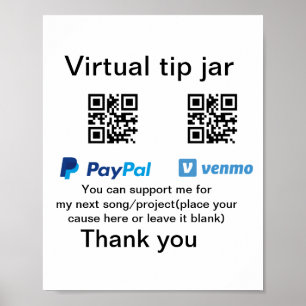 Virtuele tip per vierkante of codetonatie PayPal v Poster