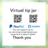 Virtuele tip per vierkante of codetonatie PayPal v Raamsticker (Vel 3)
