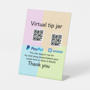 Virtuele tip per vierkante of codetonatie PayPal v Reclamebord Met Voetstuk