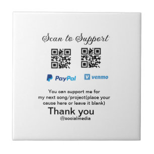 Virtuele tip per vierkante of codetonatie PayPal v Tegeltje