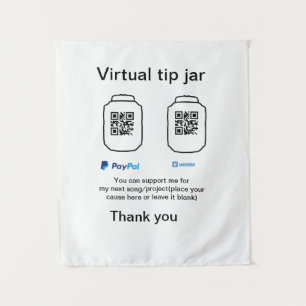 Virtuele tip per vierkante of codetonatie PayPal v Wandkleed