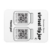 Virtuele tip pot met 2 QR-code Magneet (Horizontaal)