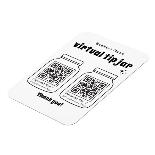Virtuele tip pot met 2 QR-code Magneet (Linkerzijde)