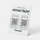 Virtuele tip pot met 2 QR-code Reclamebord Met Voetstuk (Voorkant)