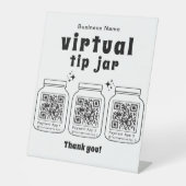 Virtuele tip pot met 3 QR-code Reclamebord Met Voetstuk (Voorkant)