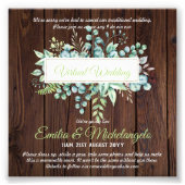 Virtuele trouwvideochat live streaming uitnodiging foto afdruk (Voorkant)