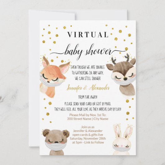 Virtuele uitnodiging voor Baby shower (Voorkant)
