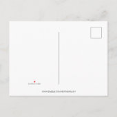 Virtuele verjaardag uitnodiging briefkaart (Achterkant)