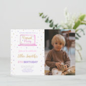 Virtuele verjaardagsuitnodiging met foto kaart (Staand voorkant)