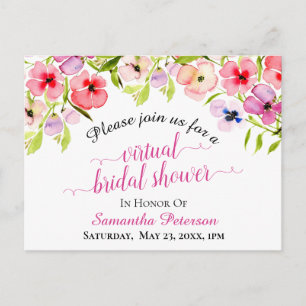 Virtuele Vrijgezellenfeest van de Waterverf van he Uitnodiging Briefkaart