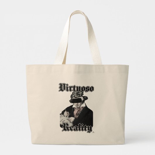 Virtuoso Reality Funny High Tech Classical Grote Tote Bag (Achterkant)