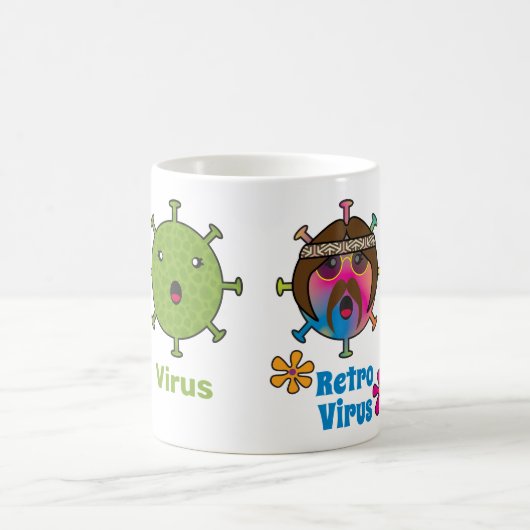 Virus en Retro Virus Funny Koffiemok (Center)