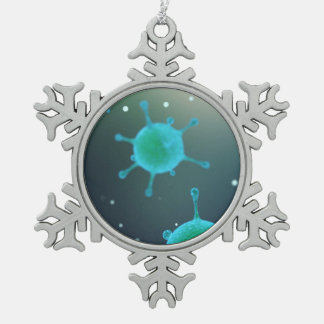 Virus vergroot tin sneeuwvlok ornament