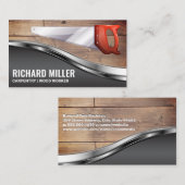 Vis à main | Cartes en bois | Découpe métallique (Devant / Derrière)