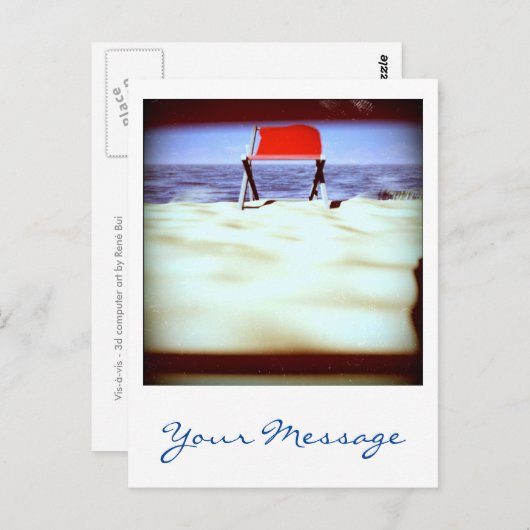 Vis-à-vis Custom 3D Computer Art briefkaart (Voorkant / Achterkant)