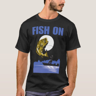 Vis aan, grappige visser fan uitspraak of citaat v t-shirt