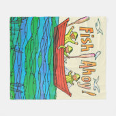 Vis Ahoy! Fleece Deken (Voorkant (Horizontaal))