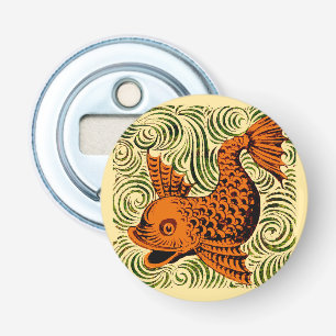 Vis Antiek Tegel Oude kunst Button Flesopener