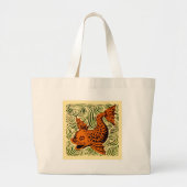 Vis Antiek Tegel Oude kunst Grote Tote Bag (Voorkant)