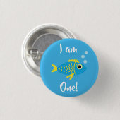 Vis Aquarium-Kind 1e verjaardag Button Pin (Voorkant /achterkant)