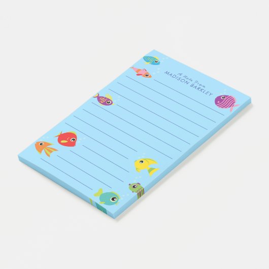 Vis Aquarium Schattig Kinderen Post-it® Notes (Schuin)