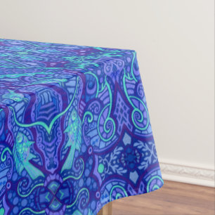 Vis Arabesk Onderwater Boheems Patroon Violet Tafelkleed