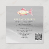 *~* Vis Beach CORAL Sand Zee Dining Tropical Vierkante Visitekaartje (Achterkant)