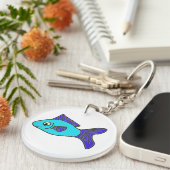 Vis, blauw sleutelhanger (Voorkant Rechts)