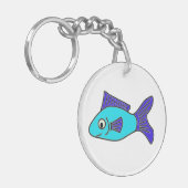 Vis, blauw sleutelhanger (Voorkant Links)