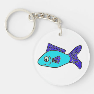 Vis, blauw sleutelhanger