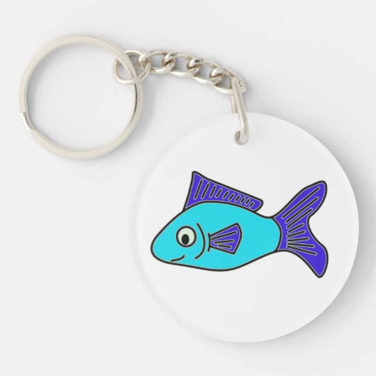 Vis, blauw sleutelhanger (Voorkant)