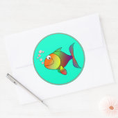 Vis: Bloedblaasjes Ronde Sticker (Envelop)