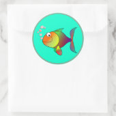 Vis: Bloedblaasjes Ronde Sticker (Tas)