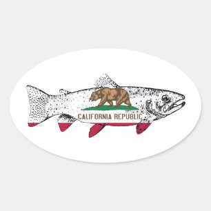 Vis Californische Forel Ovale Sticker