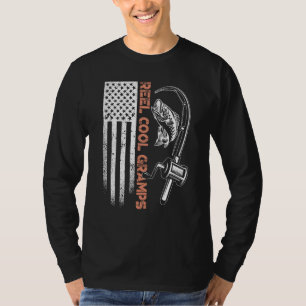 Vis Camouflage Amerikaanse Vlag Vis Haspel cool Op T-shirt