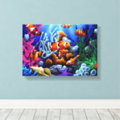 vis canvas afdruk (Insitu (Houten vloer))