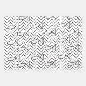 Vis Chevron Stripe Geometric Pattern Inpakpapier Vel (Voorkant 3)