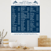 Vis & Chip Shop Restaurant Menu Poster (Keuken)