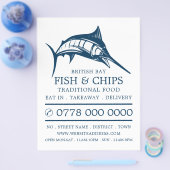 Vis & Chip Shop Restaurant Menu Reclamefolder (Enkel)