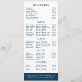 Vis & Chip Shop Restaurant Slimline Menu (Achterkant)