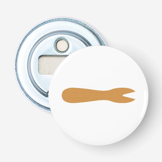 Vis & Chips Shop Wooden Fork Button Flesopener (Voorkant)