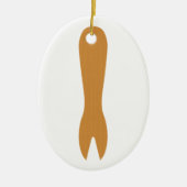 Vis & Chips Shop Wooden Fork Keramisch Ornament (Voorkant)