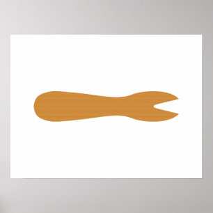 Vis & Chips Shop Wooden Fork Poster