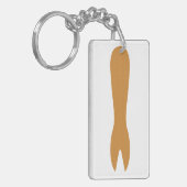 Vis & Chips Shop Wooden Fork Sleutelhanger (Voorkant Links)