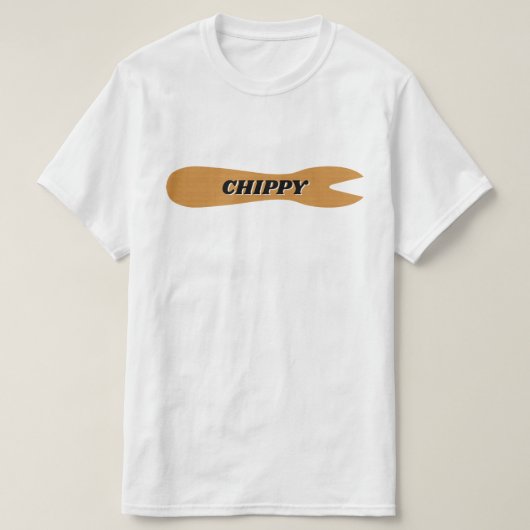 Vis & Chips Shop Wooden Fork T-shirt (Design voorkant)
