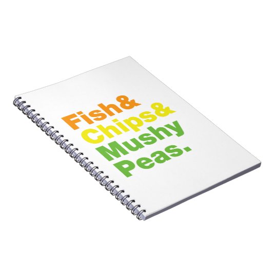 Vis & Chips & Wijdkool Erwten. Notitieboek (Rechterzijde)