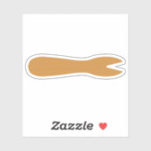 Vis & Chips Winkel Houten Vork Sticker (Vel)
