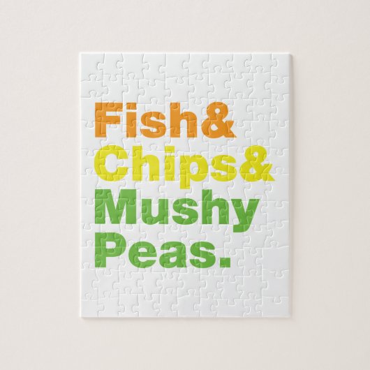 Vis & Chips & Witte Erwtenpuree. Legpuzzel (Verticaal)