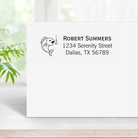 Vis die Vist haak Adres Rubberstempel