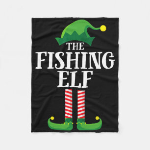 Vis Elf Overeenkomstige Familie Groep Kerstfeest Fleece Deken
